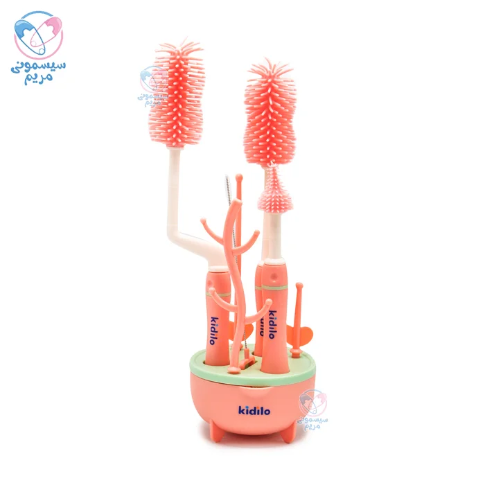 شیشه شور سیلیکونی هشت تیکه با آبچکان گرد کیدیلو Kidilo صورتی