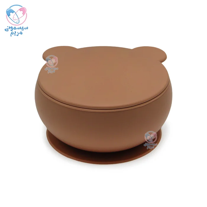 کاسه خرسی سیلیکونی چسبان اوی اوی Oioi شکلاتی