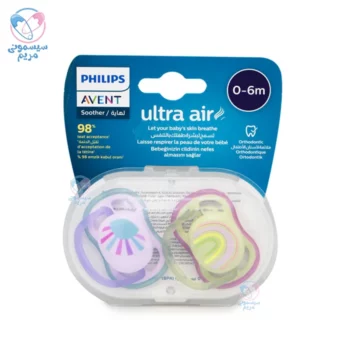 پستانک الترا ایر 0 تا 6 ماه اونت Avent رنگین کمان و سانی بنفش