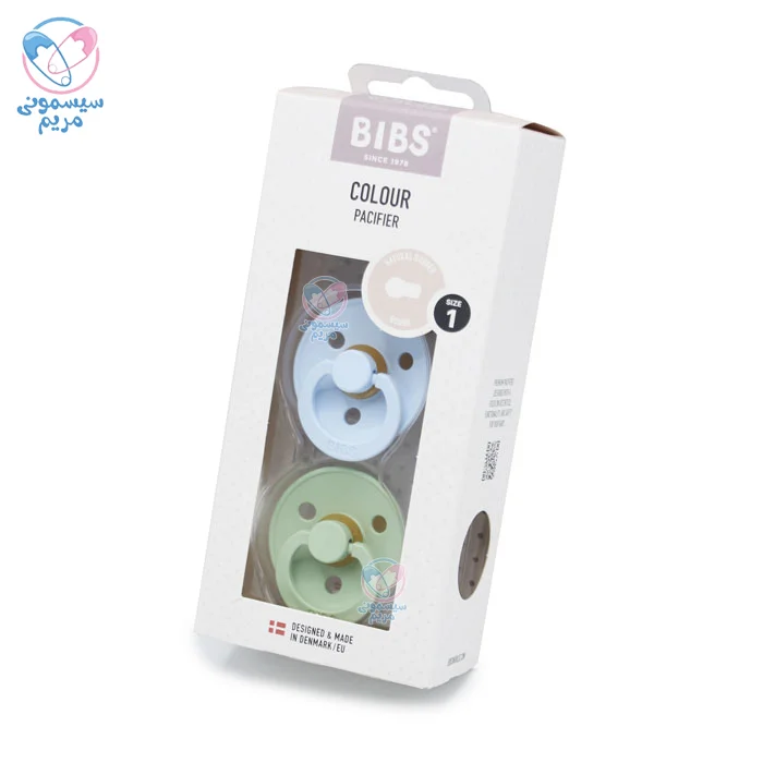 پستانک دو عددی 0 تا 6 ماه بیبز Bibs سبز آبی
