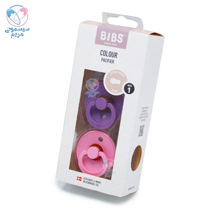 پستانک دو عددی 0 تا 6 ماه بیبز Bibs صورتی بنفش