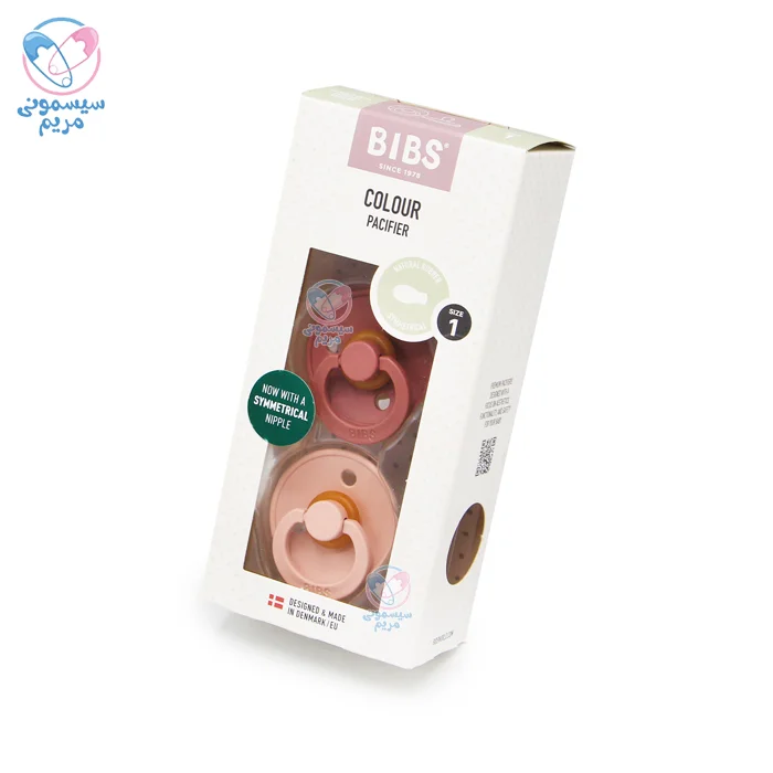 پستانک دو عددی 0 تا 6 ماه بیبز Bibs کالباسی آجری