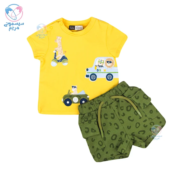 ست تیشرت شلوارک پسرانه رالی ایندیگو 14228 Indigo