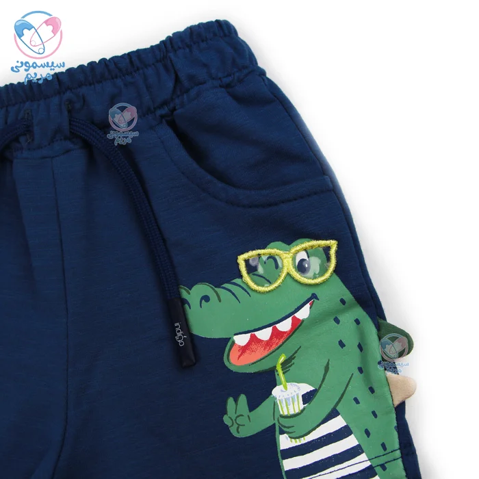 ست تیشرت شلوارک پسرانه کروکو ایندیگو 142231 Indigo