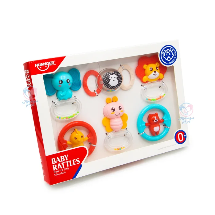 ست جغجغه دندانگیر 6 تیکه هانگر Huanger 132 طراحی متنوع و جذاب