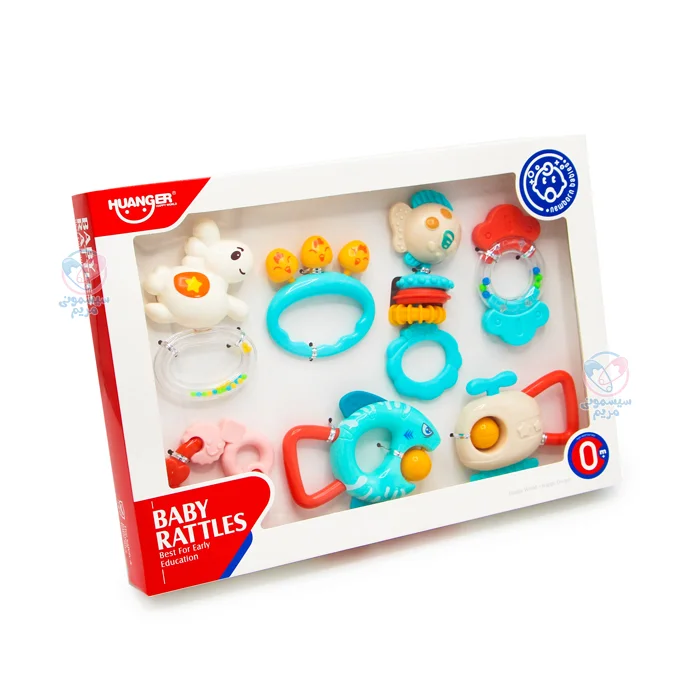 ست جغجغه دندانگیر 7 تیکه هانگر Huanger 0131 تقویت حس لامسه و حواس کودک