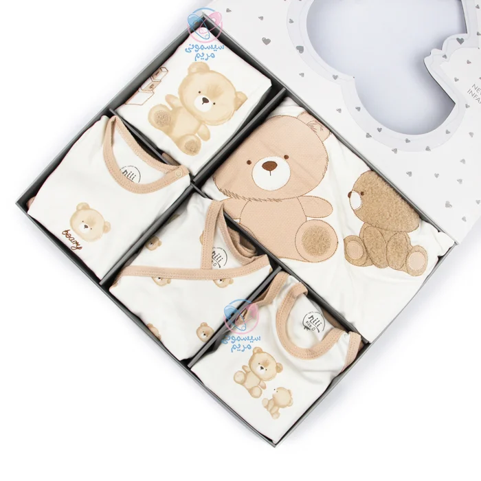 شامل ۱۳ تکه ضروری که تمامی نیازهای اولیه نوزاد را تأمین می‌کند.