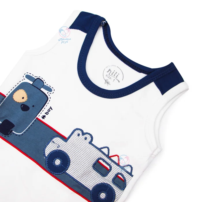 لباس نوزادی نیلی ماشین Nili زیر دکمه رکابی