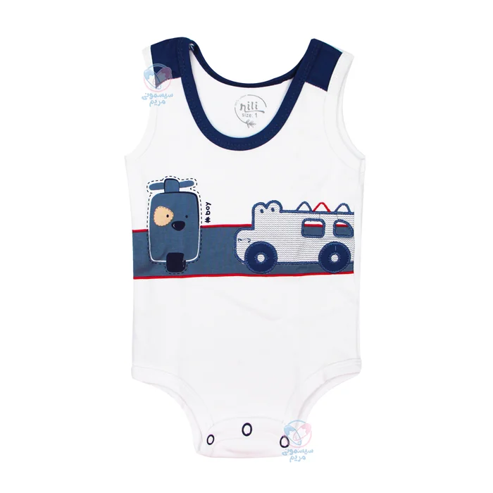 لباس نوزادی نیلی ماشین Nili زیر دکمه رکابی