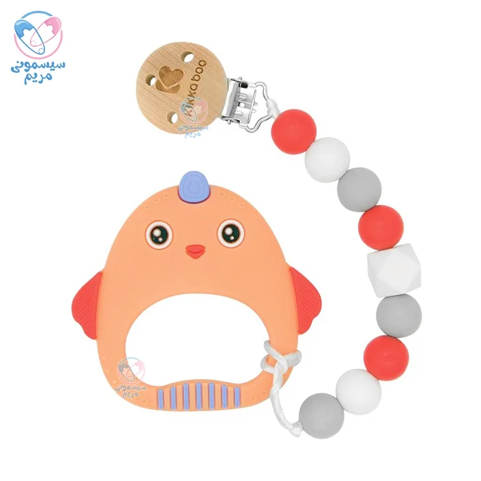 زنجیر پستانک و دندانی لاکچری کیکابو Kikkaboo نارنجی