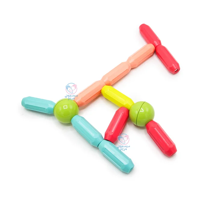 بازی مگنتی فلزی 64 تکه سطلی استم تقویت مهارت‌های شناختی