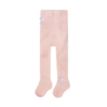 جوراب شلواری بی بیبی Bi Baby سایز 6 تا 12 ماه گلبهی طرح دار