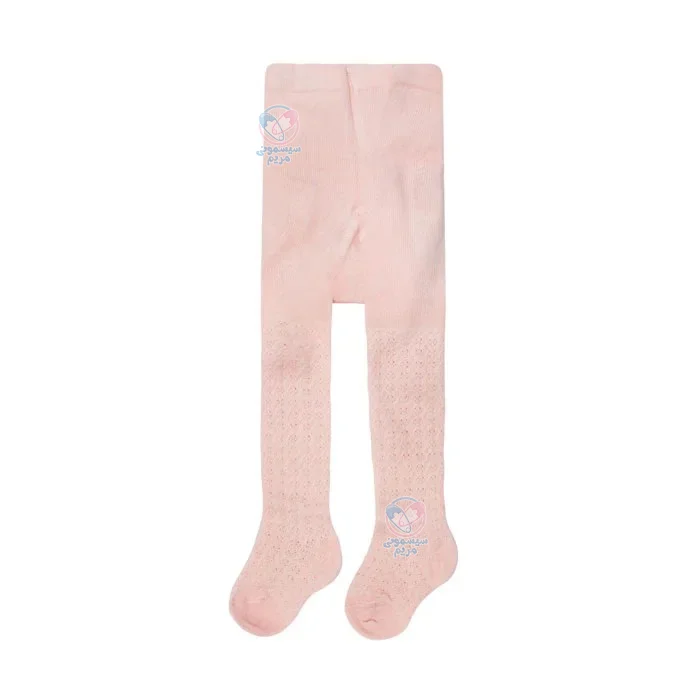 جوراب شلواری بی بیبی Bi Baby سایز 6 تا 12 ماه گلبهی طرح دار