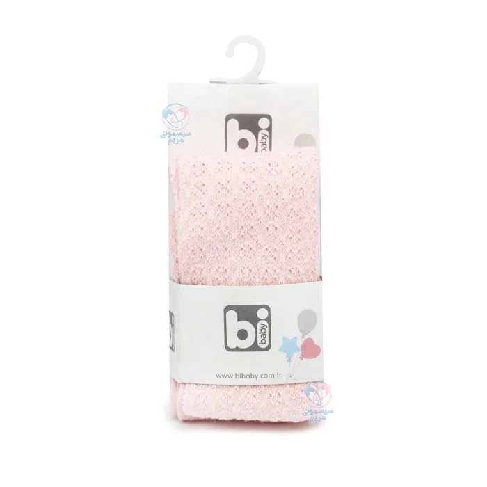 جوراب شلواری بی بیبی Bi Baby سایز 6 تا 12 ماه گلبهی طرح دار