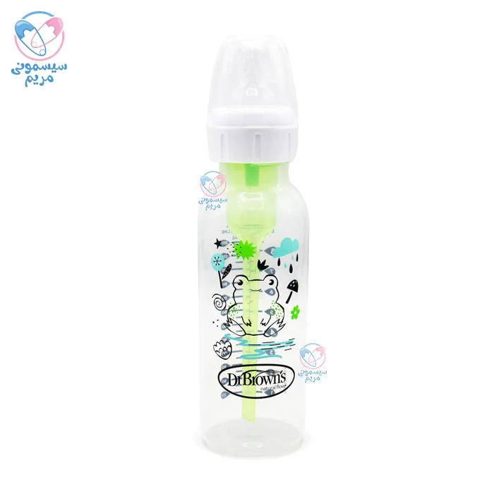 شیشه شیر 250 میلی لیتر طلقی دکتر براون Dr.Brown’s 82040 مشابه سینه مادر