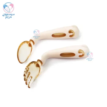قاشق و چنگال دسته کج با قاب
