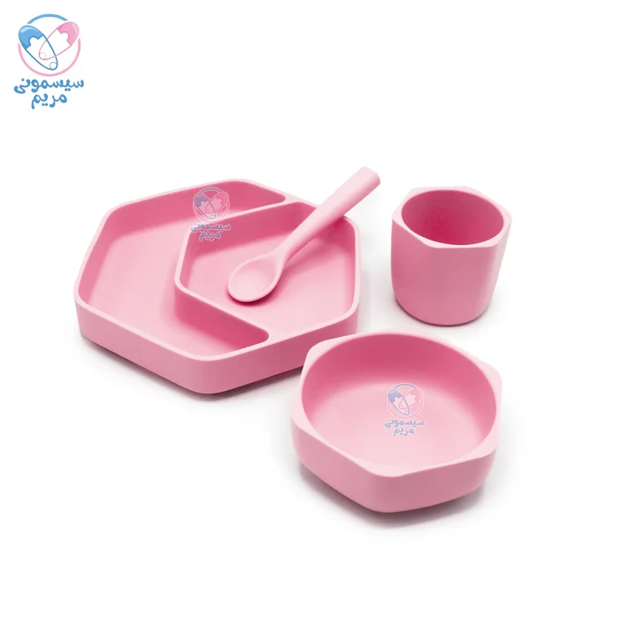 ست بشقاب و کاسه سیلیکونی اودوکس 200 Odox Pl صورتی