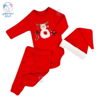 سه تیکه بادی و شلوار نیلی کریسمس Nili 4083