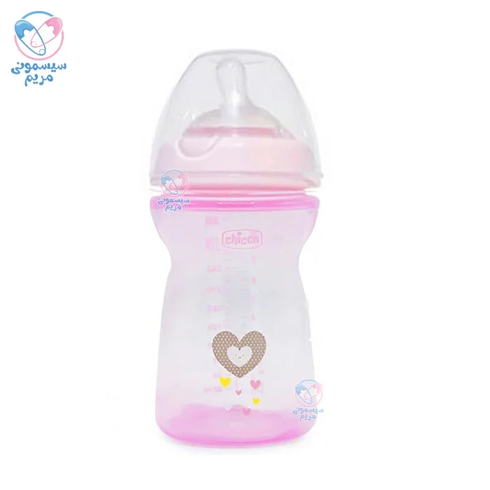 شیشه شیر طلقی 330 میلی لیتر چیکو Chicco صورتی