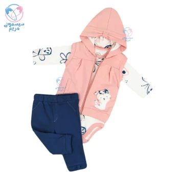 ست سه تیکه بادی و شلوار نیلی ملوس Nili 4061