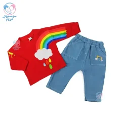 بلوز و شلوار طرح رنگین کمان