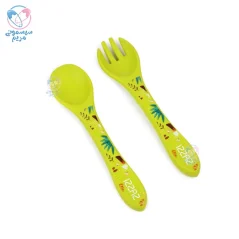 قاشق و چنگال سیلیکونی ساسی Sassi دایناسور